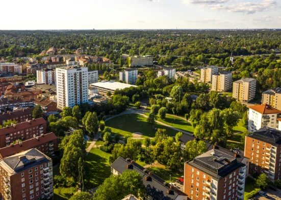 Överblick över Huddinge